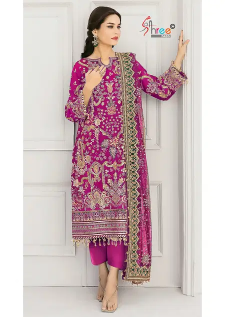 Sf 5611 A To D By Shree Chiffon Best Pakistani Salwar Suits Wholesale Shop In Surat
